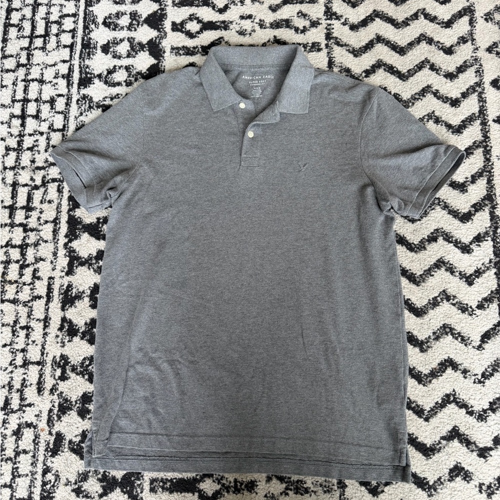 American Eagle Outfitters Charcoal Polo Shirt